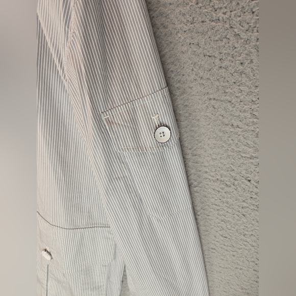 Rage & Bone Cade Mens Poplin Lightweight Jacket Sz L Light Blue & White Stripes - Picture 7 of 15